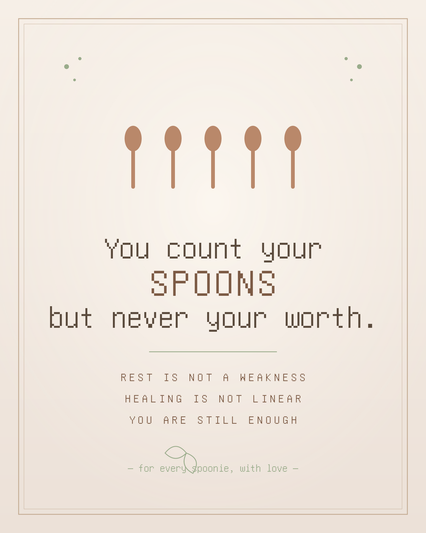 Spoonie Gift Printable Pet Wall Art | Chronic Illness Comfort Gift | Invisible Illness Get Well Decor Digital Download