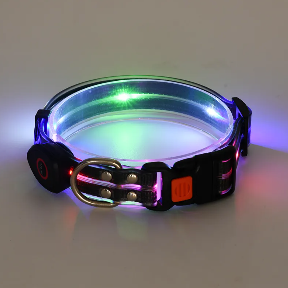 GlowWalk Rechargeable LED Dog Collar — Visible 400m, USB