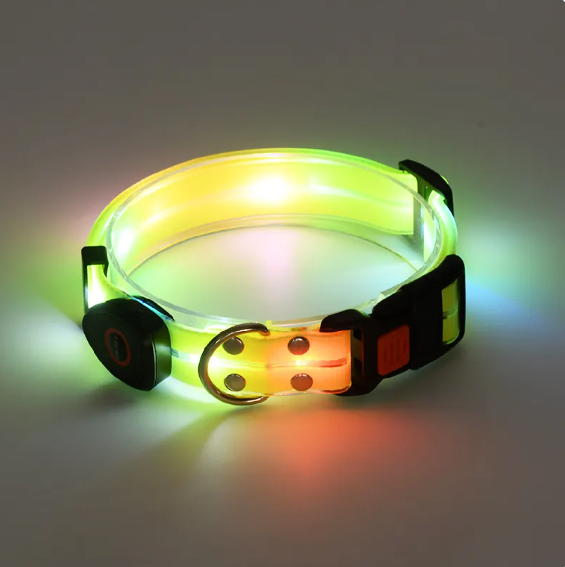 GlowWalk Rechargeable LED Dog Collar — Visible 400m, USB